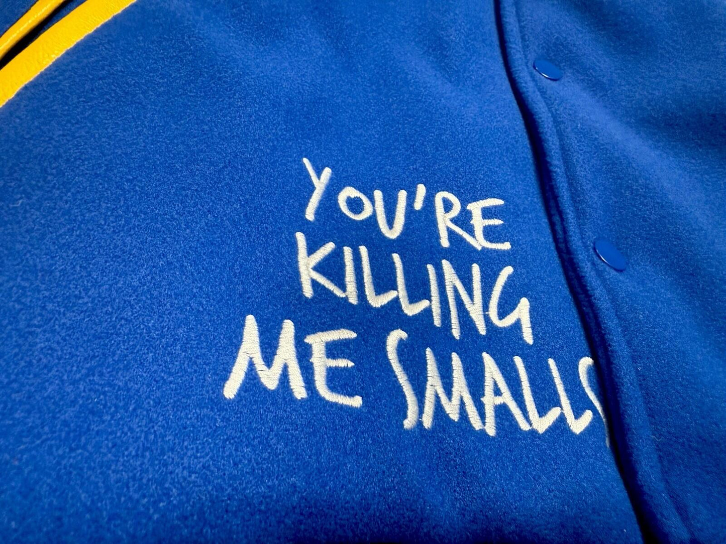 SANDLOT Benny the Jet RODRIGUEZ VARSITY JACKET (BLUE/GOLD) Men Size 2XL - SoleAna
