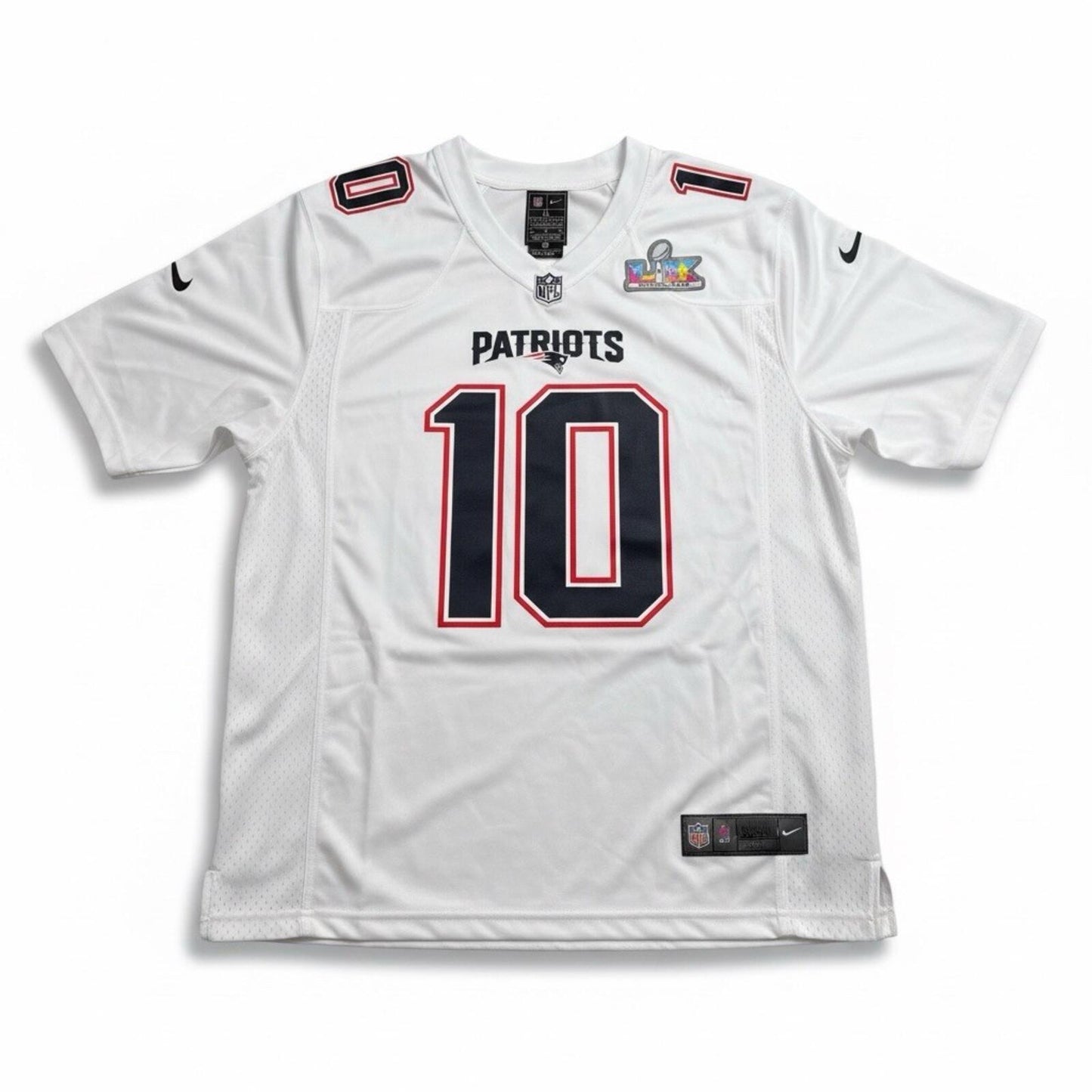 Nike Drake Maye Super Bowl White  Fashion Jersey LX New England Patriots XL
