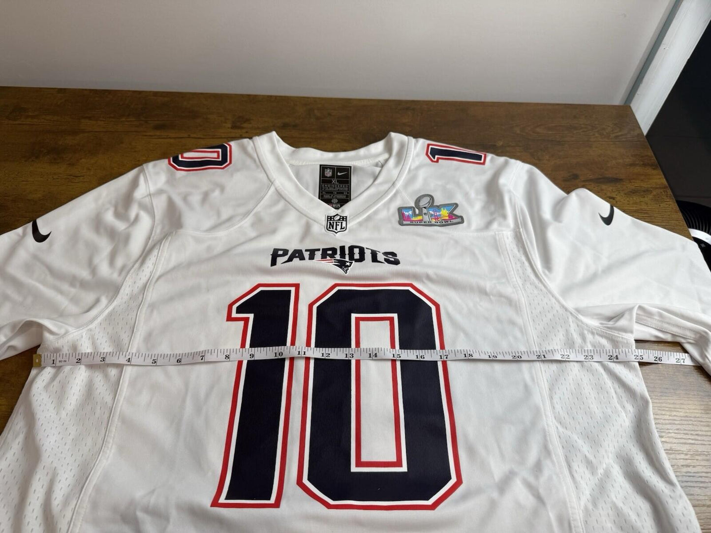 Nike Drake Maye Super Bowl White  Fashion Jersey LX New England Patriots XL