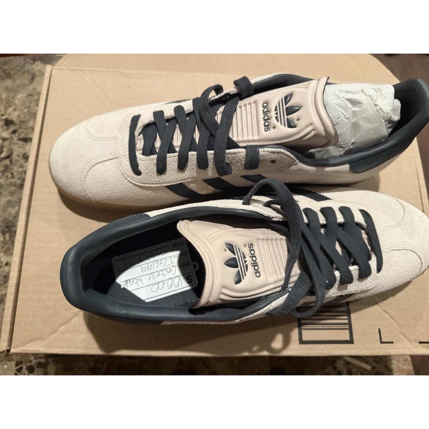 Adidas Gazelle Men's Shoes Size 12 IG6199 Taupe Night Indigo Gum - SoleAna