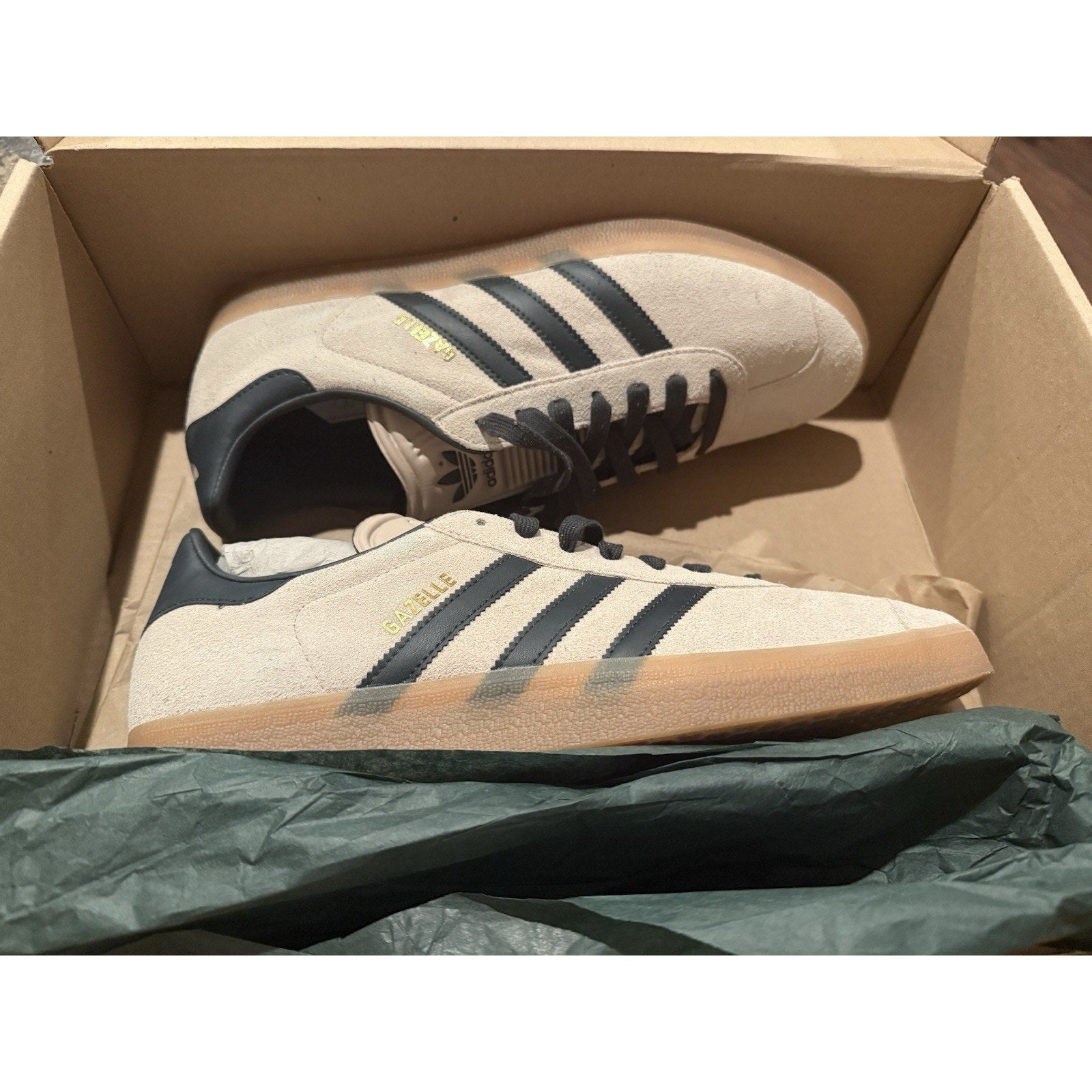 Adidas Gazelle Men's Shoes Size 12 IG6199 Taupe Night Indigo Gum - SoleAna