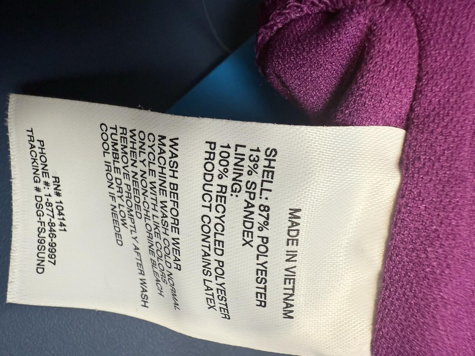 DSG Asymmetric Swim Top, model DSG1510T Women’s Small Vibrant Violet - SoleAna