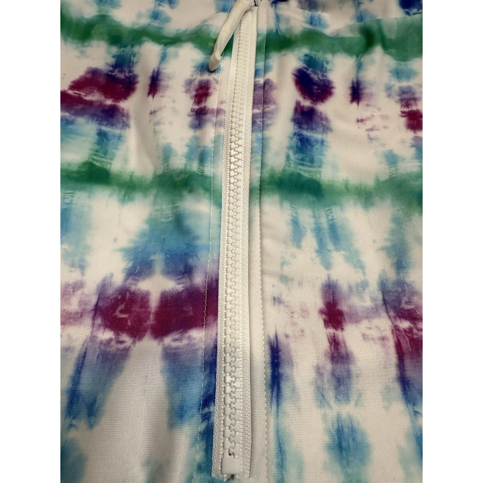 DSG Girls Large Short Sleeve One Piece Swimsuit Tide Dye Multi UV Protection NWT - SoleAna