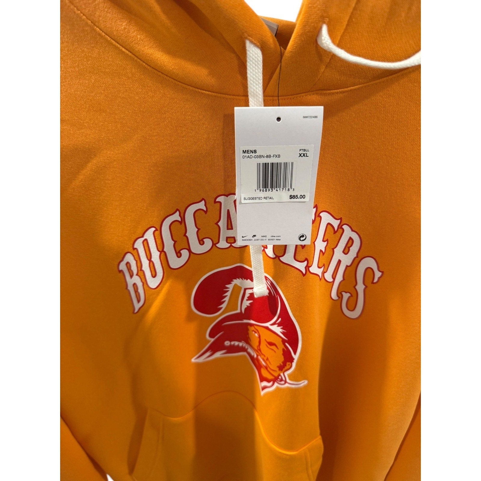 Mens Tampa Bay Buccaneers Nike Orange Throwback Club Pull over Hoodie - SoleAna