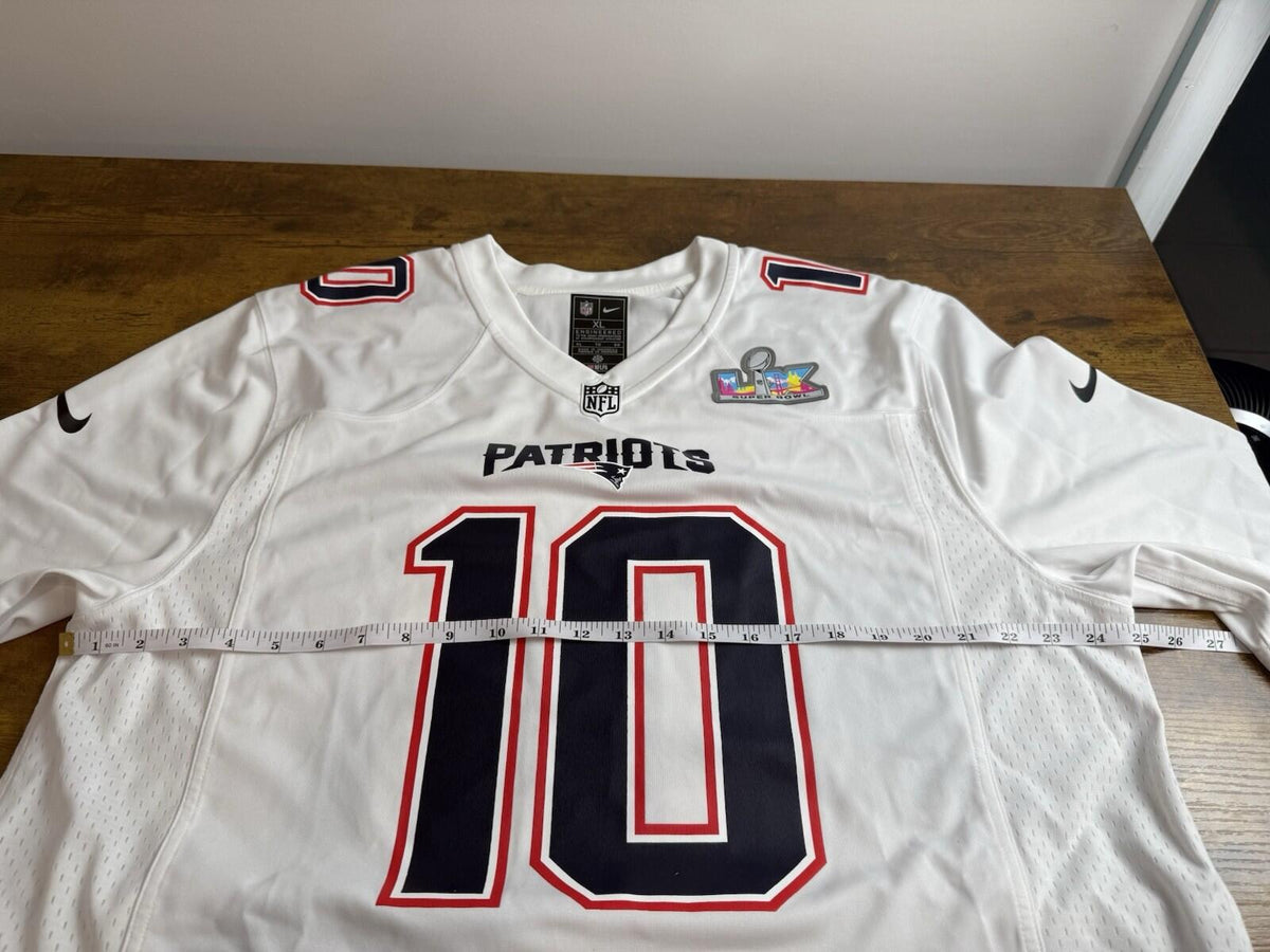 Nike Drake Maye Super Bowl White Fashion Jersey LX New England Patriots XL - SoleAna