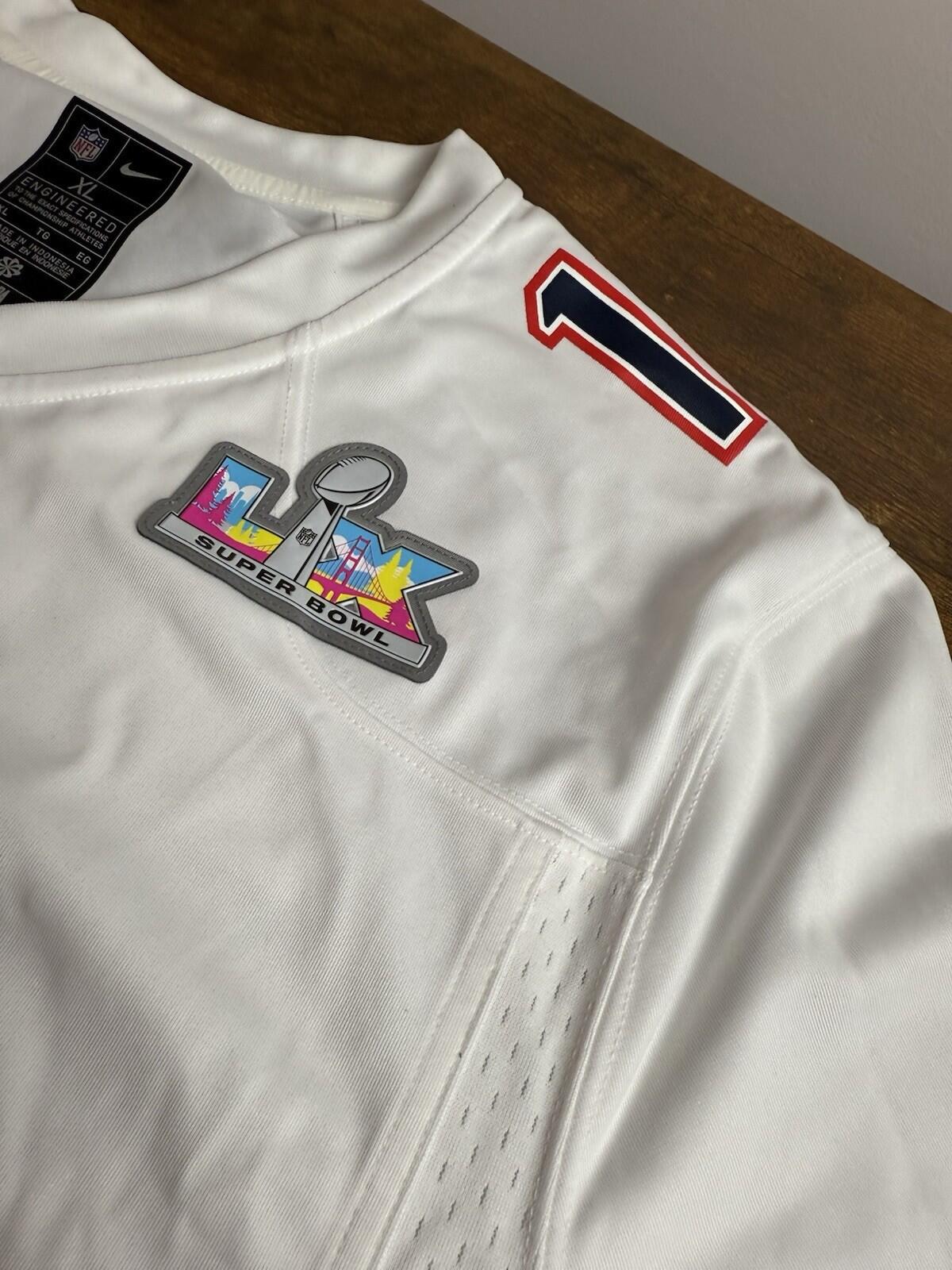 Nike Drake Maye Super Bowl White Fashion Jersey LX New England Patriots XL - SoleAna