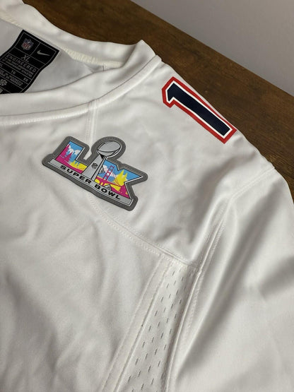 Nike Drake Maye Super Bowl White Fashion Jersey LX New England Patriots XL - SoleAna