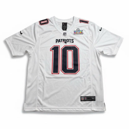 Nike Drake Maye Super Bowl White Fashion Jersey LX New England Patriots XL - SoleAna
