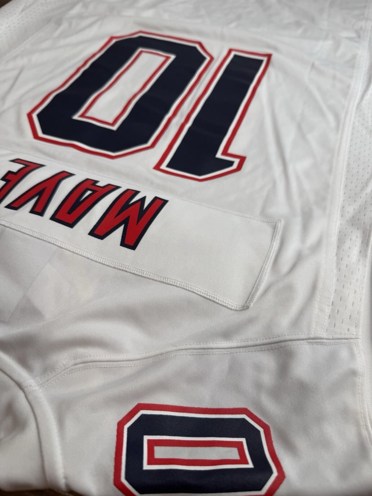 Nike Drake Maye Super Bowl White Fashion Jersey LX New England Patriots XL - SoleAna