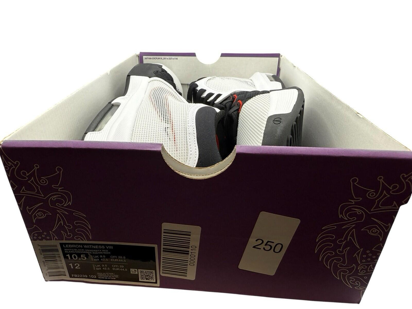 Nike Lebron Witness 8 VIII Basketball Shoes Sneaker Men's Size 10.5 White/ugg - SoleAna