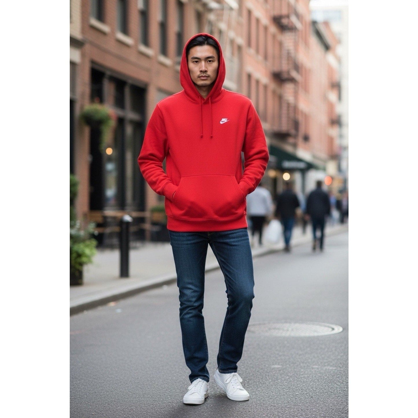 Nike Sportswear Club Men's Pullover Hoodie - Red, Size L - SoleAna