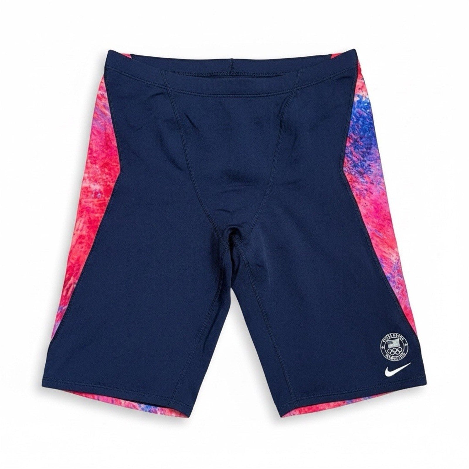 Nike Swim Shorts Mens Size Medium 36 Waist Blue US Olympic Team Compression - SoleAna
