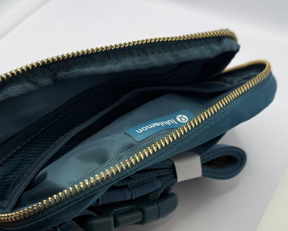 NWT Lululemon Everywhere Belt Bag 1L in Green Jasper and Gold - SoleAna