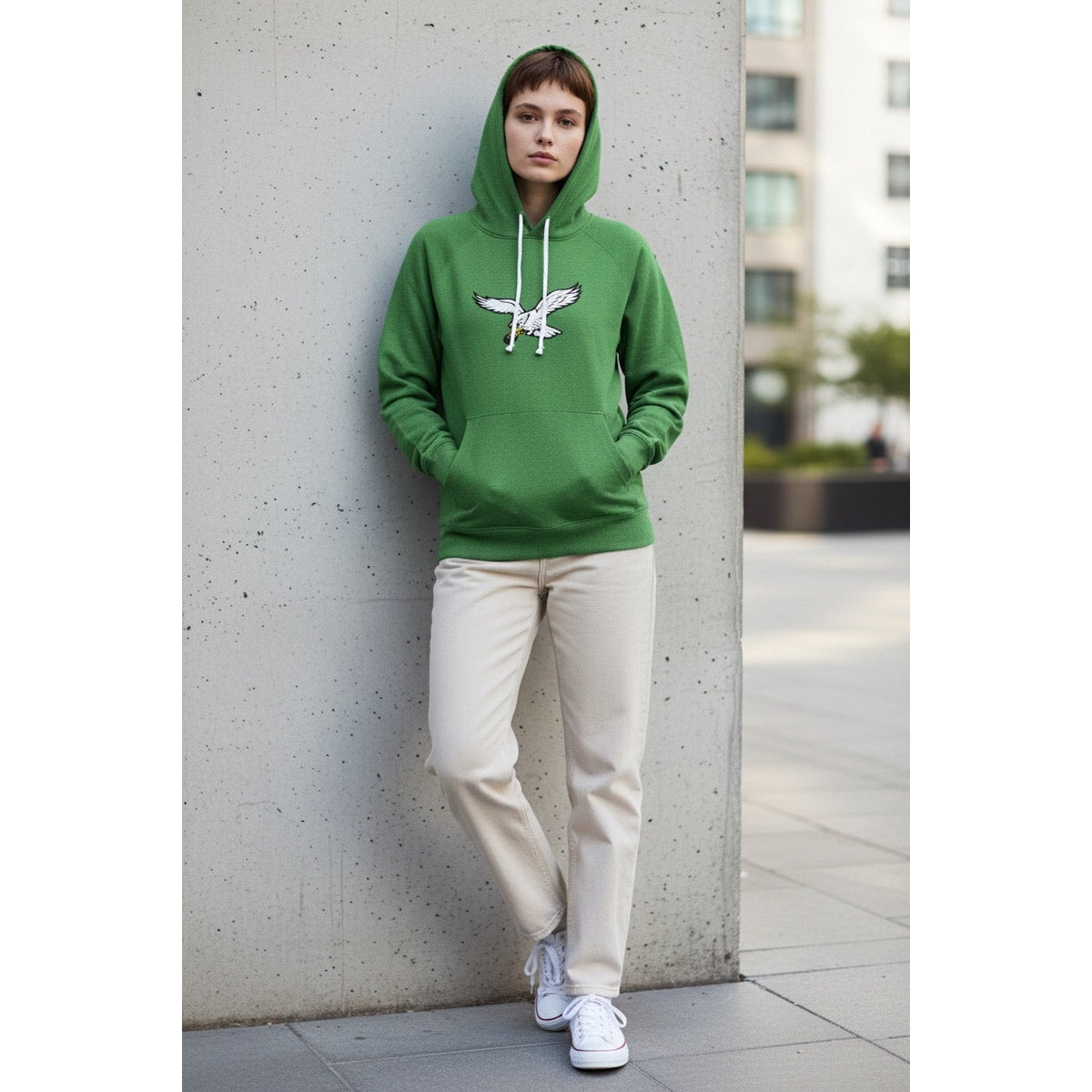 Philadelphia Eagles Jalen Hurts Majestic Threads Throwback womens Hoodie Green L - SoleAna