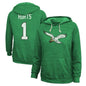 Philadelphia Eagles Jalen Hurts Majestic Threads Throwback womens Hoodie Green L - SoleAna