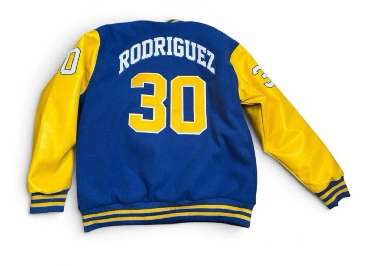 SANDLOT Benny the Jet RODRIGUEZ VARSITY JACKET (BLUE/GOLD) Men Size 2XL - SoleAna