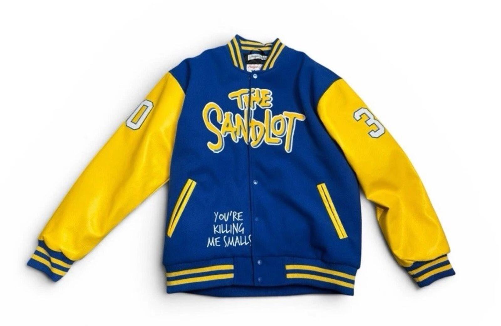 SANDLOT Benny the Jet RODRIGUEZ VARSITY JACKET (BLUE/GOLD) Men Size 2XL - SoleAna