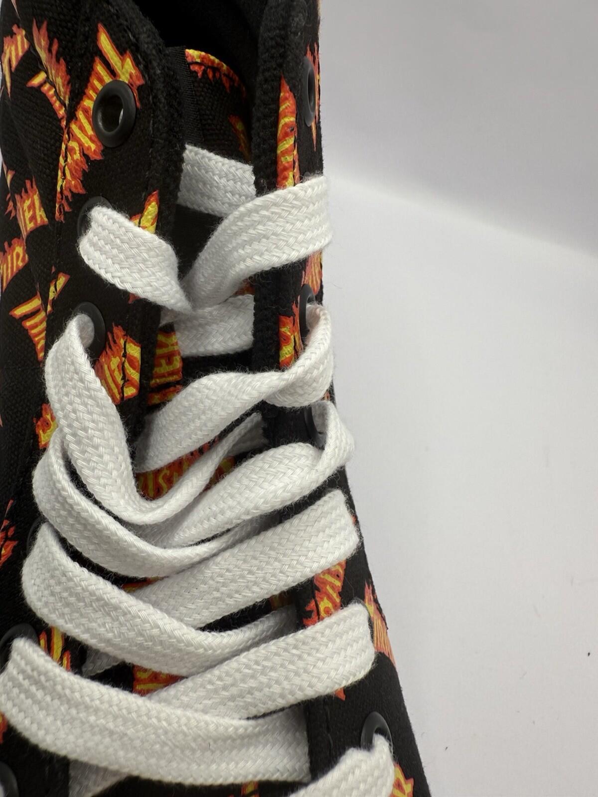 Size 9 M - Thrasher x Vans Skate Sk8- High Allover Thrasher Black With Flames - SoleAna