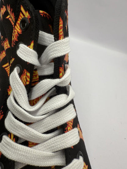 Size 9 M - Thrasher x Vans Skate Sk8- High Allover Thrasher Black With Flames - SoleAna