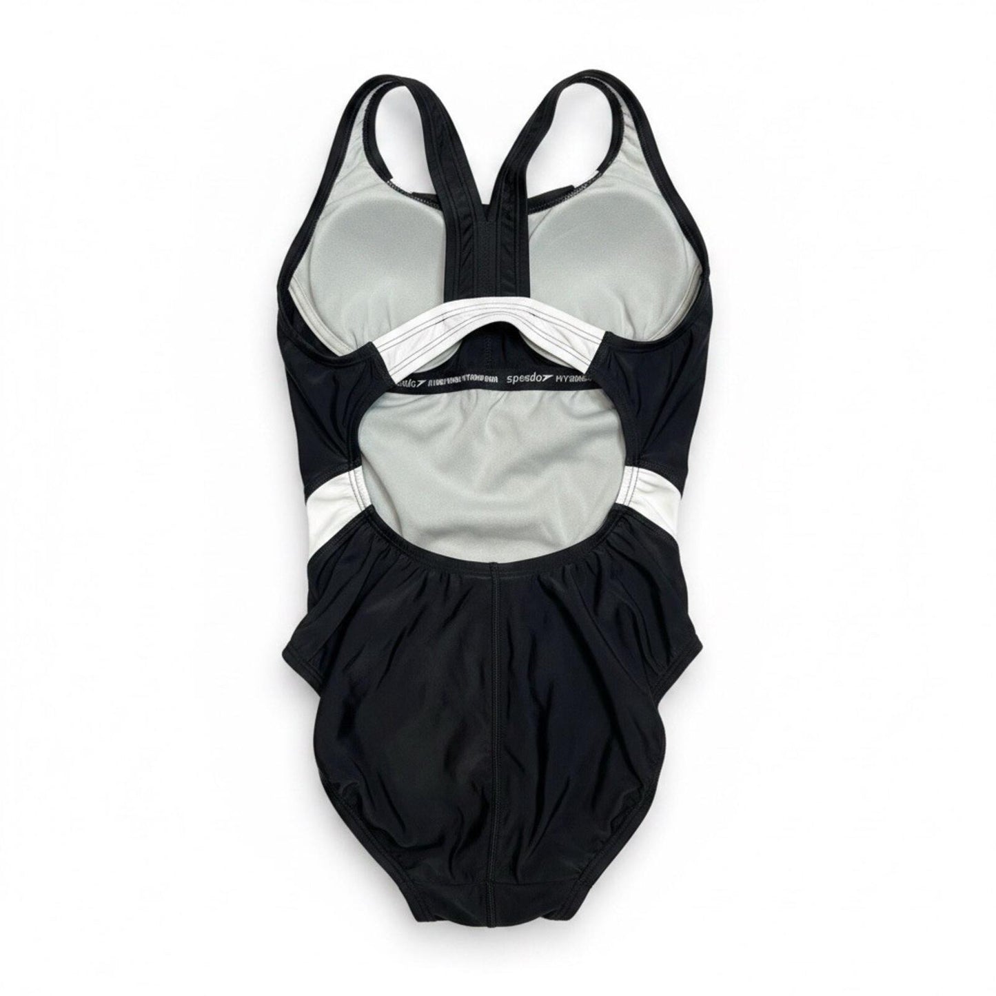 Speedo Women's Quantum Fusion Splice One Piece Swimsuit Size 8 Black / White - SoleAna