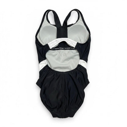 Speedo Women's Quantum Fusion Splice One Piece Swimsuit Size 8 Black / White - SoleAna