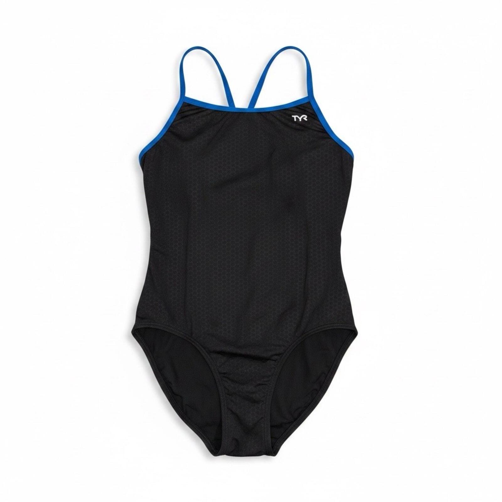 TYR Durafast Elite Women Hexa Trinityfit Black/Blue Sz 38 XL - SoleAna