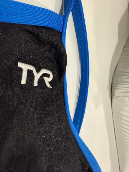 TYR Durafast Elite Women Hexa Trinityfit Black/Blue Sz 38 XL - SoleAna