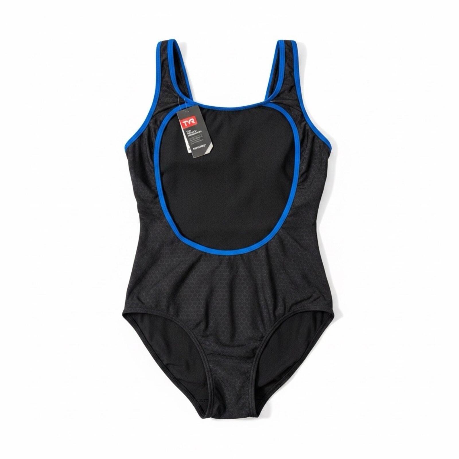 TYR Durafast Elite Women Hexa Trinityfit Black/Blue Sz 38 XL - SoleAna