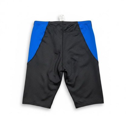 TYR Men's Hexa Curve Splice Jammer Swimsuit Shorts Black Blue Size 36 Large - SoleAna