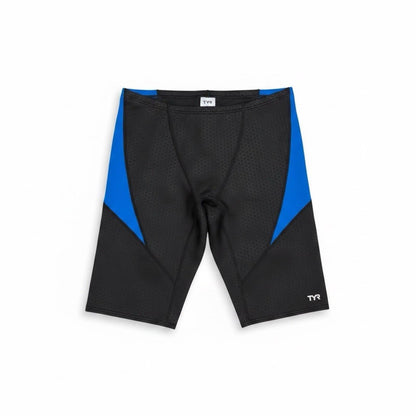 TYR Men's Hexa Curve Splice Jammer Swimsuit Shorts Black Blue Size 36 Large - SoleAna